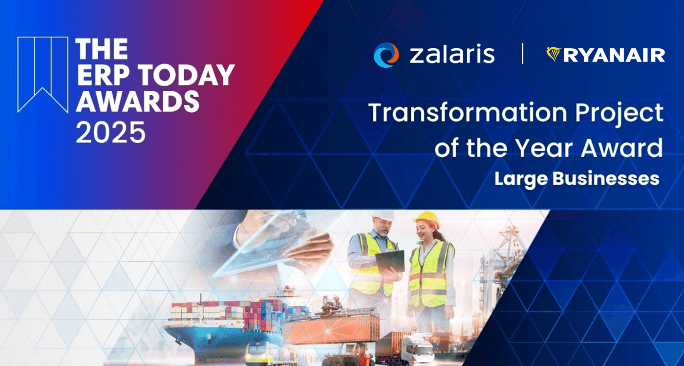 Zalaris & Ryanair win ERP Today Transformation Project of the Year award for Large Businesses