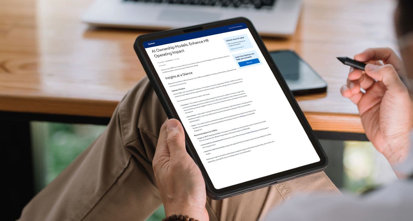 Read the Gartner® report - AI Ownership Models: Enhance HR Operating Impact