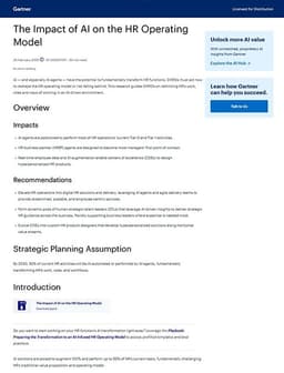 Gartner report: The impact of AI on the HR operating model
