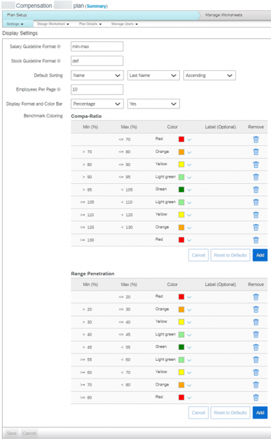 olour Labelled Benchmarking Ranges