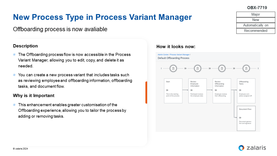 New Version of Onboarding in Process Variant Manager