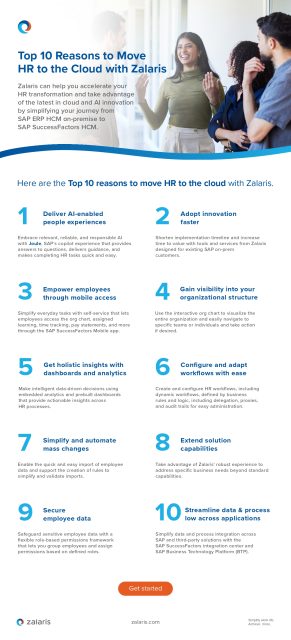 Infographics_Transform your HR operations with the cloud advantage from SAP SuccessFactors HCM_Zalaris