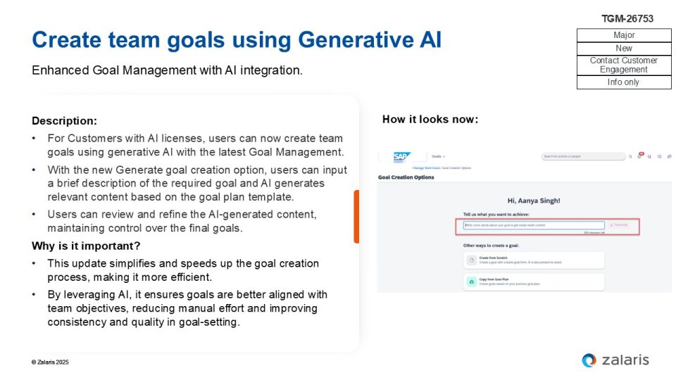 Create team goals using Generative AI