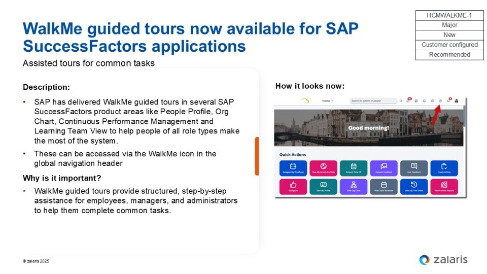 WalkMe guided tours for SAP SuccessFactors applications